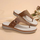 Breakj Foot Slippers Female 2024 Summer New Large Size Hollow Metal Thick Bottom Slippers