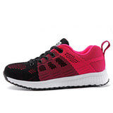 Casual Shoes Fashion Breathable Walking Mesh Lace Up Flat Shoes Sneakers Women 2019 Tenis Feminino White Vulcanized