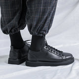 Breakj Men's Shoes Spring Tide Shoes 2023 New British Ins Small Leather Shoes Increased Work-Wear Board Shoes