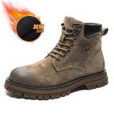 Breakj Men's Boots 2023 New Yellow Boobritish Vintage Outdoor Plush Martens
