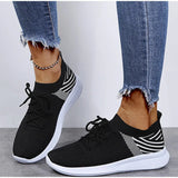 Sneakers 2021 Lace Up Sock Shoes Summer Casual Sneakers Women Knitted Running Ladies Vulcanized Shoes Plus Size