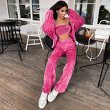 Y2K Velvet Batwing Sleeve Zipper Hooded Jacket Women Autumn Loose Sports Purple Cropped Coats 2021 Streetwear
