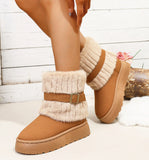 Breakj Snow Boots Women 2025 Winter New Round Head Leisure Bottom Plus Velvet Warm Short-Bodied Cotton