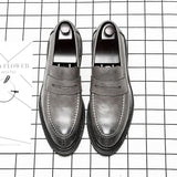 Breakj Shoes Male Fashion British Wind One Foot Pedal Lazy Loafers Business Wear Breathable Casual Leather Shoes