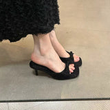 Breakj The Summer Of 2025, The New High-Heeled Cool Slippers Wear Women's Shoes Niche Design Leopard-Print Fine-Grained