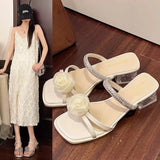 Breakj Summer New Word Water Diamond Mountain Tea Transparent Crystal And Temperament And High And Cool Slippers