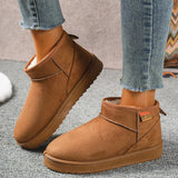 Breakj Boots Women In The Autumn And Winter Of 2025 New Korean Version Of The Round Head With Velvet Warm Leisure Flat Cotton