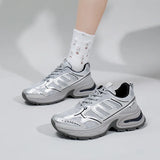Breakj Korean Version Hollow Out Dad Shoes Spring 2025 New Breathable Student Sneakers Increased Casual