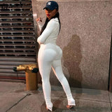Women Ribbed Summer Activewear Skinny Stacked Jumpsuits Zipper Stretchy Turtleneck Fitness Workout Casual