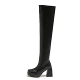Breakj Boots Women's New British Wind Square Head Bulletproof Waterproof Station In Autumn/Winter