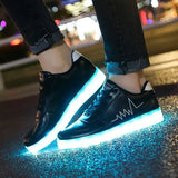 30-41 Glowing Sneakers for Children Boys Girls Luminous Shoes with Light up sole Kids Lighted Led Slippers with USB