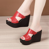Breakj Slope And Cool Slippers Women's Summer New Loose Cake Thick Bottom Waterproof Table Fashion Wearing Large-Size