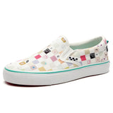 Chessboard Canvas Shoes for Women Casual Sneakers Ladies Walking Shoes Slip on Loafers Sport Shoes Baskets Femme