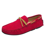 Leather Shoes Men Loafers Man High Quality Suede Leather Loafers Big Size 38-48 Male Flat Soft Driving Shoes Men