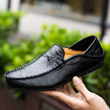 Mens Shoes Casual Luxury Brand Summer Men Loafers Genuine Leather Moccasins Light Breathable Slip on Boat Shoes