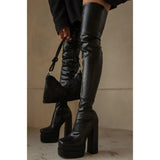 New Seasons Women's Boots Fashion Sexy Elastic Boots Nightclub Party Over The Knee Boots Side Zipper High Heel