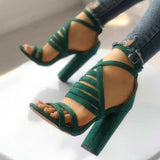 Gladiator Sandals Sexy Ladies Buckle Cross Strap Woman High Heels Shoes Bandage Female Fashion Summer Women's Sandals