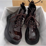 Breakj Martin Boots Small Leather Shoes 2025 New Fashion Short Boots Net Red Dress With Thick-Sed Loose Cake