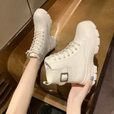 Gothic Combat Ankle Boots Women Sock Platform Boots Fur 2021 New Autumn Black Beige Boots Fashion Designer Shoes