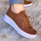 For Women 2022 Autumn Woman Flats Vulcanize Shoes Solid Ladies Bordered Sneakers Casual Female Flat Footwear Plus Size