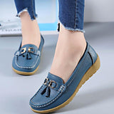 Women Shoes Loafers Female Moccasins Shoes Summer Genuine Leather Women Flats Slip On Women Loafers Flats Tassel Plus