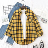 Blouses Shirts Womens Tops And Blouses 2020 Womenswear Long Sleeve Clothing Button Up Down Shirt Plaid Korean Female