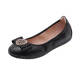 Flats Shoes Woman 2022 Women Soft PU Leather Slip On Foldable Shoes Round Toe Flats Loafers Woman Ballerina Shoes