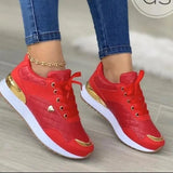 Breakj Large-Size Sneakers 2025 Autumn And Winter Before The Lace Lattice Thick-Soled Women's