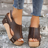 Breakj Roman Sandals Flat-Soled Thick-Soled Sandals Large-Size Shoes Fish-Mouthed Women's Slopes