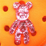 Hard Resin Glitter Cartoon Shoe Charms Accessories Cute Chocolate Bear Shoes Buttons Colorful Sandals Charm