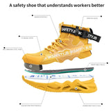 New Work Boots Men Safety Shoes Steel Toe Safety Ankle Boots Indestructible Shoes Anti-smash Work Socks Sneakers