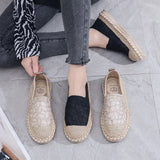 Women's Shoes New Fashion Braid Mesh Breathable Lightweight Flat Bottomed Casual Shoes for Women Zapatos De