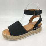 Rope Slope And A Word With A Dew Leopard Sandals Female Thick Sole Buckle Light Beach Cool