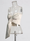 Sexy Fashion Temperament Design Top Dress 2025 Summer New Cross Bow Tie With Ultra-Short Breast Slings