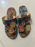 Breakj Sandals Women's National Style 2025 Summer New Breathable Printing Cover Roman Style Cool Slippers