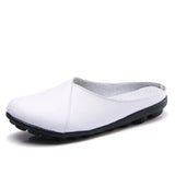 Summer Sneakers Slip On Flat Shoes Women's Casual Loafers Walking Shoes Female Outdoor PU Leather Soft Bottom