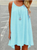 Chiffon Mini Dress Women Summer Beach Sleeveless Fluorescence Female Clothing