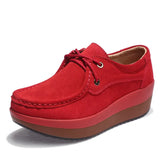 Autumn Shoes Woman Platform Women Shoes Cow Suede Leather Flats Thick Sole Women's Loafers