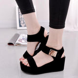 New Sandals Women Summer Shoes Woman Wedges Platform Sandals Fashion Fish Mouth Rome Sandals White Black Women