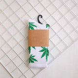 Socks For Women Men's Cotton Socks Hip Hop Leaf high Quality Harajuku Ladies White Green Spring Autumn casual long