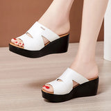 Heel Sandals Slippers Women 2023 Summer New Style Wear Muffin Thick-Soled Slippers Waterproof Platform Fitting Room