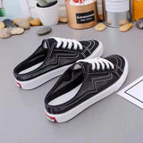 half slippers women's outer wear fashion 2021 new summer women's shoes mesh breathable white shoes Korean shoes