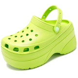 Green Platform High Heels Sandals Non-slip Wedges shoes for Women 10 cm Increase Fashion Garden
