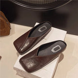 Breakj And Summer 2025 New One-Legged Pedal Top Half Slippers Wearing Women's Shoes Light Mouth Comfortable Soft Flat Single