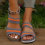 Women 2024 New Summer Shoes Women Elegant Low Heels Sandals Summer Slippers Zapatos Mujer Wedge Heeled Sandals