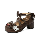 Japanese Lolita Shoes Mary Jane Pu Leather JK-Uniform Kawai Girl Student Sweet Round Toe Waterproof Platform Shoes Anime