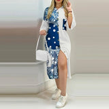 Women Turn-down Collar Flower Print Casual Shirt Dress Fashion Summer Half Sleeves Buttons Cardigan Irregular Elegant