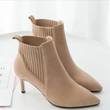 2024, Short Boots, Women's Thin-Heeled Bare Boots, Frosted Martin Boots, High Heels, Children's Autumn And Winter Style