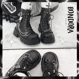 Breakj Chain Rivets Sweet And Cool Ins Diablo Martin Boots 2025 New Small Mangour Height JK Punk