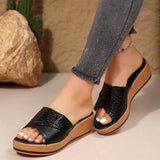 Breakj Size Slippers Women's Spring / Summer 2024 Women's Shoes Thick Round Head Flat Fish Mouth Slippers Casual